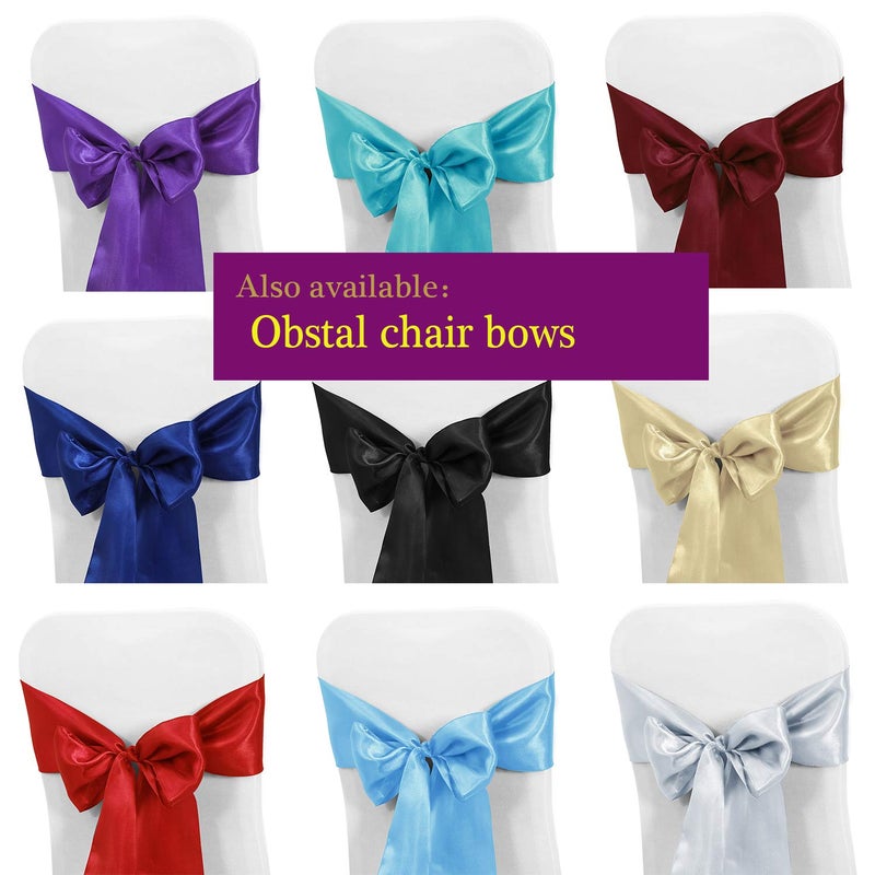 Obstal 50 PCS Spandex Stretch Chair Sashes Bows for Wedding Reception- Universal Elastic Chair Cover Bands with Buckle Slider for Banquet, Party, Hotel Event Decorations Burgundy Sashes - Image 3